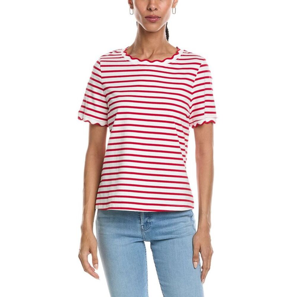 Abbey Womens  Short Sleeve Top, Red